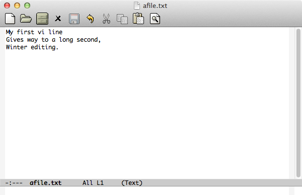 An open file in Emacs