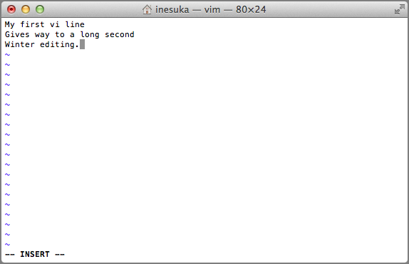 Vi after insert